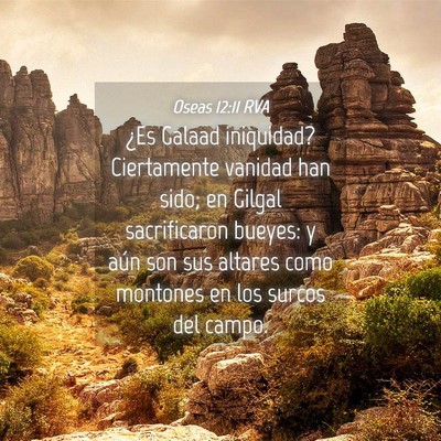Picture 04 - Oseas 12:11 RVA - ¿Es Galaad iniquidad? Ciertamente vanidad han - Bible Verse Picture