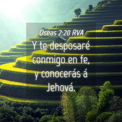 Picture 04 - Oseas 2:20 RVA - Y te desposaré conmigo en fe, y conocerás á - Bible Verse Picture