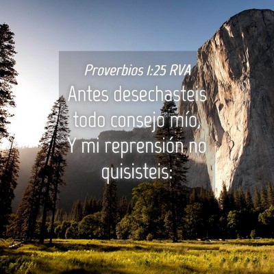 Picture 04 - Proverbios 1:25 RVA - Antes desechasteis todo consejo mío, Y mi - Bible Verse Picture