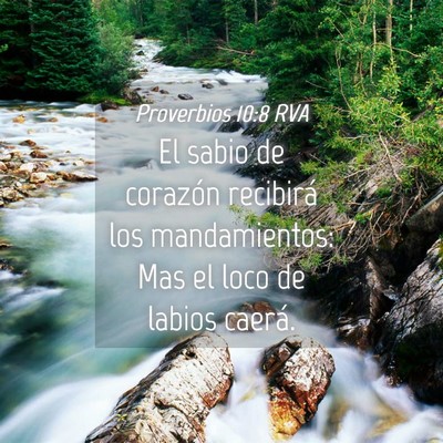 Picture 04 - Proverbios 10:8 RVA - El sabio de corazón recibirá los mandamientos: - Bible Verse Picture