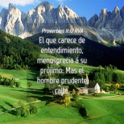 Picture 04 - Proverbios 11:12 RVA - El que carece de entendimiento, menosprecia á su - Bible Verse Picture
