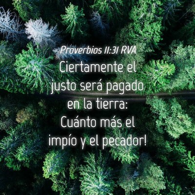 Picture 04 - Proverbios 11:31 RVA - Ciertamente el justo será pagado en la tierra: - Bible Verse Picture