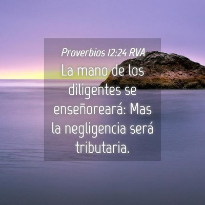 Picture 04 - Proverbios 12:24 RVA - La mano de los diligentes se enseñoreará: Mas - Bible Verse Picture