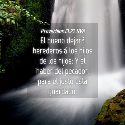 Picture 04 - Proverbios 13:22 RVA - El bueno dejará herederos á los hijos de los - Bible Verse Picture