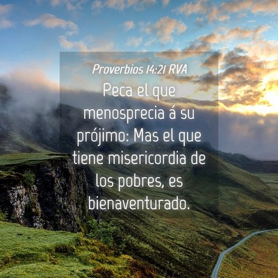 Picture 04 - Proverbios 14:21 RVA - Peca el que menosprecia á su prójimo: Mas el - Bible Verse Picture