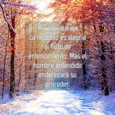 Picture 04 - Proverbios 15:21 RVA - La necedad es alegría al falto de entendimiento: - Bible Verse Picture