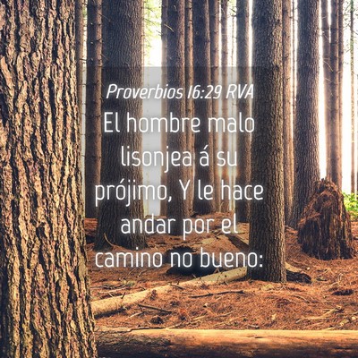 Picture 04 - Proverbios 16:29 RVA - El hombre malo lisonjea á su prójimo, Y le hace - Bible Verse Picture