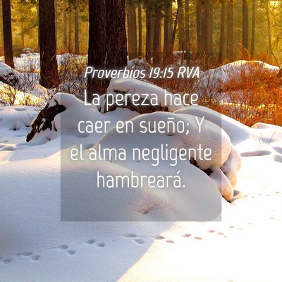 Picture 04 - Proverbios 19:15 RVA - La pereza hace caer en sueño; Y el alma - Bible Verse Picture