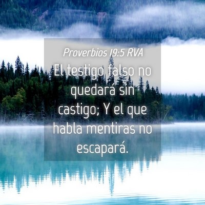 Picture 04 - Proverbios 19:5 RVA - El testigo falso no quedará sin castigo; Y el - Bible Verse Picture