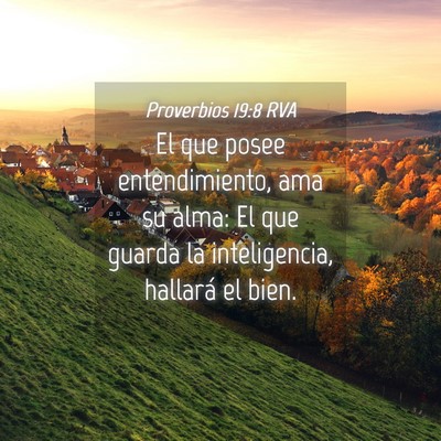 Picture 04 - Proverbios 19:8 RVA - El que posee entendimiento, ama su alma: El que - Bible Verse Picture
