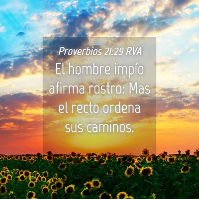 Picture 04 - Proverbios 21:29 RVA - El hombre impío afirma rostro: Mas el recto - Bible Verse Picture