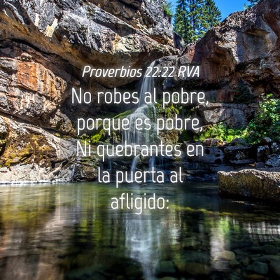 Picture 04 - Proverbios 22:22 RVA - No robes al pobre, porque es pobre, Ni quebrantes - Bible Verse Picture