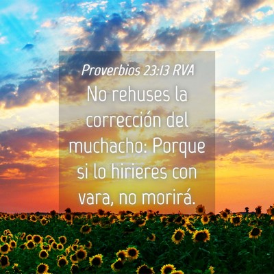 Picture 04 - Proverbios 23:13 RVA - No rehuses la corrección del muchacho: Porque si - Bible Verse Picture