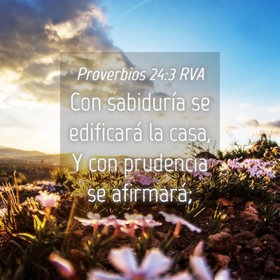 Picture 04 - Proverbios 24:3 RVA - Con sabiduría se edificará la casa, Y con - Bible Verse Picture