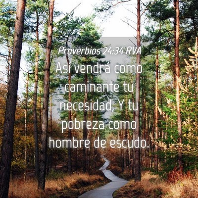 Picture 04 - Proverbios 24:34 RVA - Así vendrá como caminante tu necesidad, Y tu - Bible Verse Picture