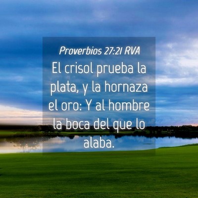 Picture 04 - Proverbios 27:21 RVA - El crisol prueba la plata, y la hornaza el oro: Y - Bible Verse Picture