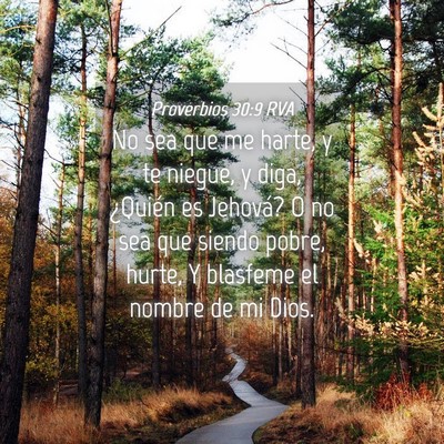 Picture 04 - Proverbios 30:9 RVA - No sea que me harte, y te niegue, y diga, - Bible Verse Picture