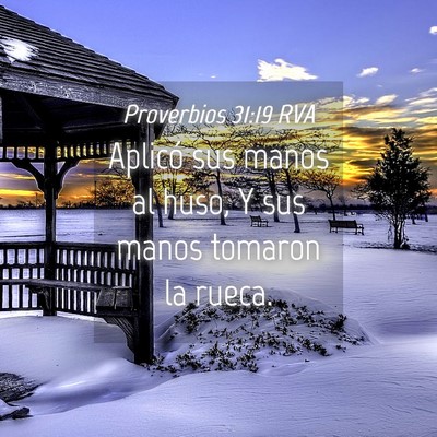 Picture 04 - Proverbios 31:19 RVA - Aplicó sus manos al huso, Y sus manos tomaron la - Bible Verse Picture