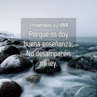 Picture 04 - Proverbios 4:2 RVA - Porque os doy buena enseñanza; No desamparéis - Bible Verse Picture