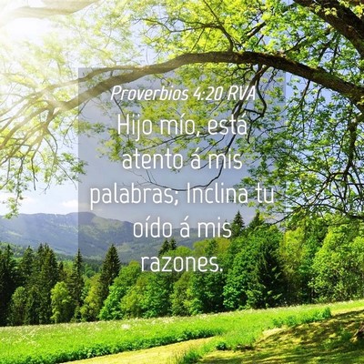 Picture 04 - Proverbios 4:20 RVA - Hijo mío, está atento á mis palabras; Inclina - Bible Verse Picture