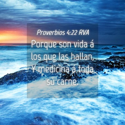 Picture 04 - Proverbios 4:22 RVA - Porque son vida á los que las hallan, Y medicina - Bible Verse Picture