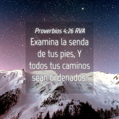 Picture 04 - Proverbios 4:26 RVA - Examina la senda de tus pies, Y todos tus caminos - Bible Verse Picture