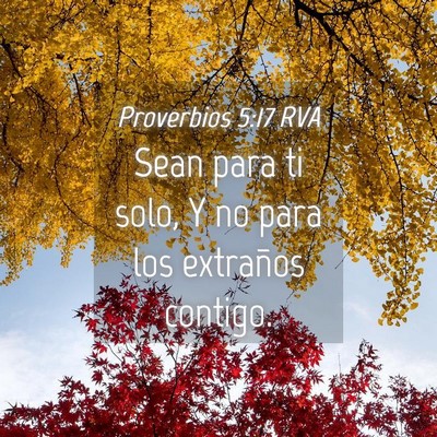 Picture 04 - Proverbios 5:17 RVA - Sean para ti solo, Y no para los extraños - Bible Verse Picture