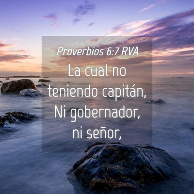 Picture 04 - Proverbios 6:7 RVA - La cual no teniendo capitán, Ni gobernador, ni - Bible Verse Picture