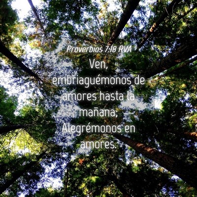 Picture 04 - Proverbios 7:18 RVA - Ven, embriaguémonos de amores hasta la mañana; - Bible Verse Picture