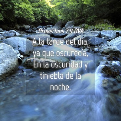 Picture 04 - Proverbios 7:9 RVA - A la tarde del día, ya que oscurecía, En la - Bible Verse Picture