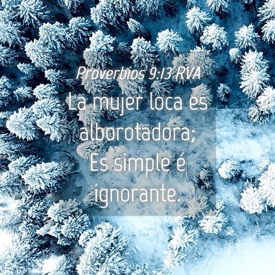 Picture 04 - Proverbios 9:13 RVA - La mujer loca es alborotadora; Es simple é - Bible Verse Picture