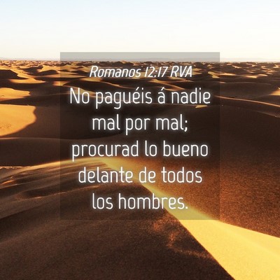 Picture 04 - Romanos 12:17 RVA - No paguéis á nadie mal por mal; procurad lo - Bible Verse Picture