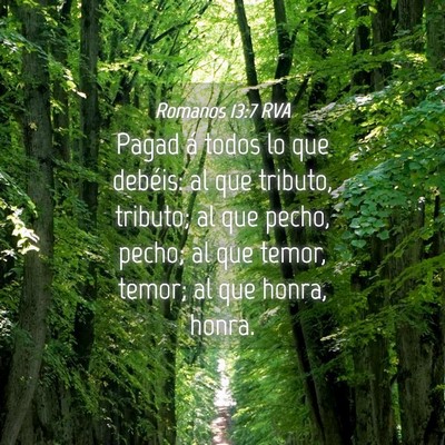 Picture 04 - Romanos 13:7 RVA - Pagad á todos lo que debéis: al que tributo, - Bible Verse Picture