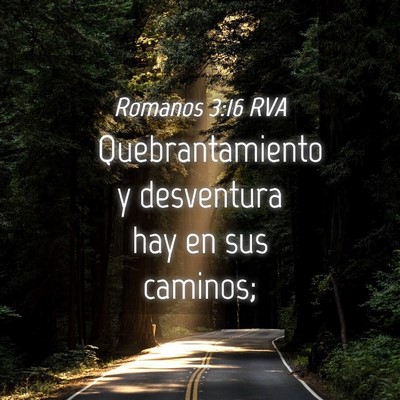 Picture 04 - Romanos 3:16 RVA - Quebrantamiento y desventura hay en sus - Bible Verse Picture