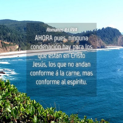Picture 04 - Romanos 8:1 RVA - AHORA pues, ninguna condenación hay para los que - Bible Verse Picture
