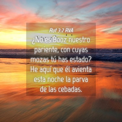 Picture 04 - Rut 3:2 RVA - ¿No es Booz nuestro pariente, con cuyas mozas - Bible Verse Picture