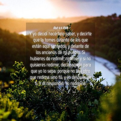 Picture 04 - Rut 4:4 RVA - Y yo decidí hacértelo saber, y decirte que la - Bible Verse Picture