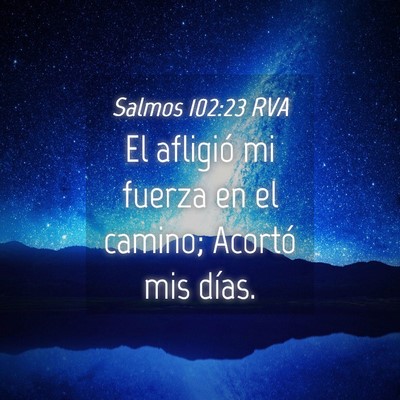 Picture 04 - Salmos 102:23 RVA - El afligió mi fuerza en el camino; Acortó mis - Bible Verse Picture