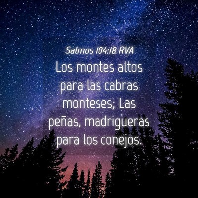 Picture 04 - Salmos 104:18 RVA - Los montes altos para las cabras monteses; Las - Bible Verse Picture