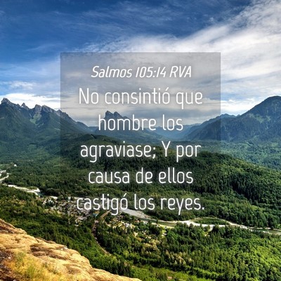 Picture 04 - Salmos 105:14 RVA - No consintió que hombre los agraviase; Y por - Bible Verse Picture