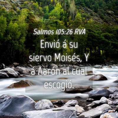 Picture 04 - Salmos 105:26 RVA - Envió á su siervo Moisés, Y á Aarón al cual - Bible Verse Picture