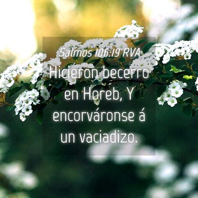 Picture 04 - Salmos 106:19 RVA - Hicieron becerro en Horeb, Y encorváronse á un - Bible Verse Picture