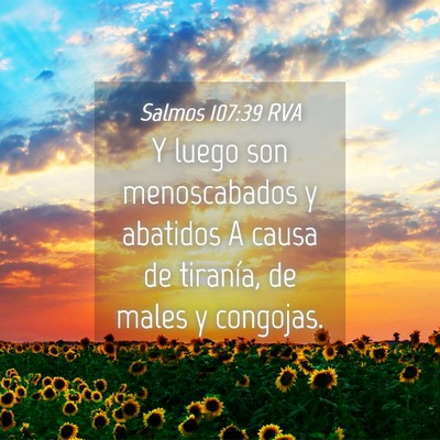 Picture 04 - Salmos 107:39 RVA - Y luego son menoscabados y abatidos A causa de - Bible Verse Picture