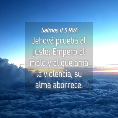Picture 04 - Salmos 11:5 RVA - Jehová prueba al justo; Empero al malo y al que - Bible Verse Picture