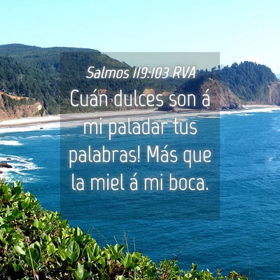 Picture 04 - Salmos 119:103 RVA - Cuán dulces son á mi paladar tus palabras! Más - Bible Verse Picture