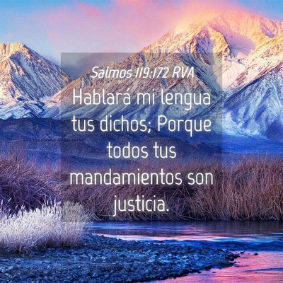Picture 04 - Salmos 119:172 RVA - Hablará mi lengua tus dichos; Porque todos tus - Bible Verse Picture