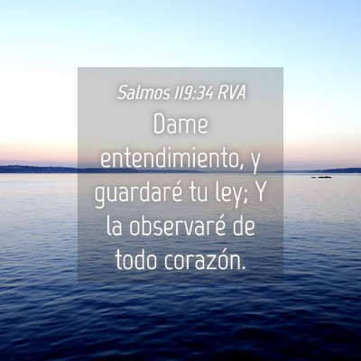 Picture 04 - Salmos 119:34 RVA - Dame entendimiento, y guardaré tu ley; Y la - Bible Verse Picture