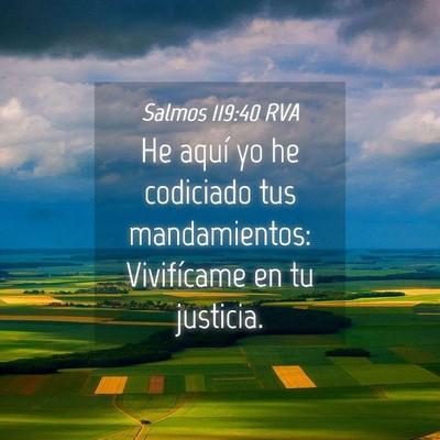 Picture 04 - Salmos 119:40 RVA - He aquí yo he codiciado tus mandamientos: - Bible Verse Picture