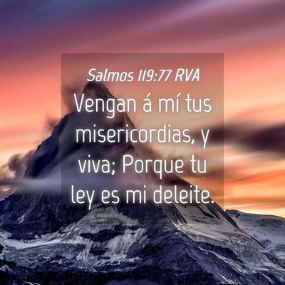 Picture 04 - Salmos 119:77 RVA - Vengan á mí tus misericordias, y viva; Porque - Bible Verse Picture