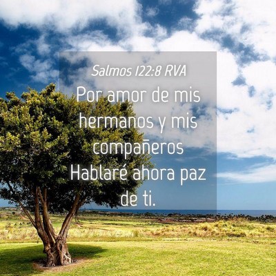 Picture 04 - Salmos 122:8 RVA - Por amor de mis hermanos y mis compañeros - Bible Verse Picture